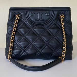 🌿🌷Tory Burch Black Fleming Soft Tote